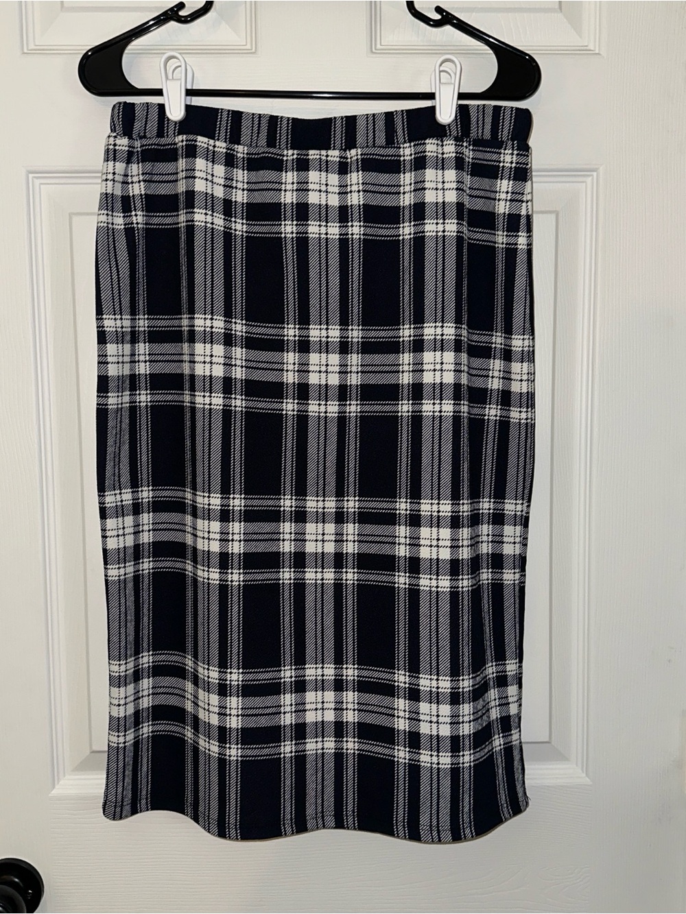MOA USA| Navy and White Plaid Pencil Skirt| 3X